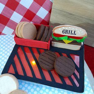 Darling pretend FAST food FOAM grill set Lights up